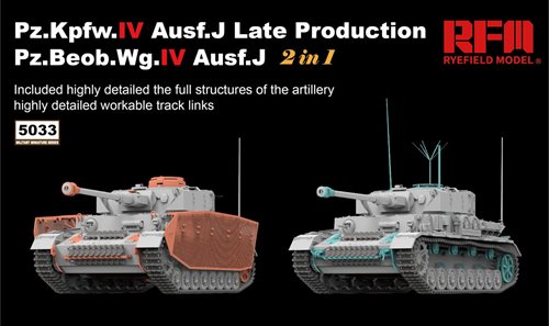 RFM 5033 PZ.KPFW.IV AUSF.J LATE PRODUCTION /PZ.BEOB.WG.IV AUSF.J 2 IN 1 W/WORKABLE TRACK LINKS 1/35