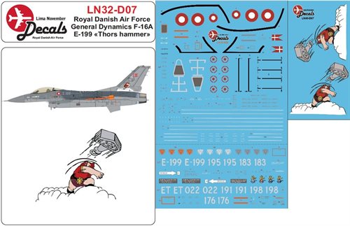LN32-D07 Royal Danish Air Force F-16A E-199 "Thors Hammer"