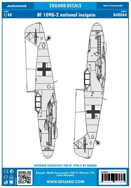 Eduard D48044 Messerschmitt Bf 109G-2 National Insignia 1/48
