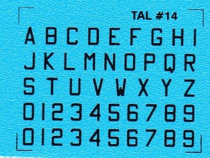 DMC Decals 14S RDAF bogstaver og tal - sorte decals, 3 mm høje