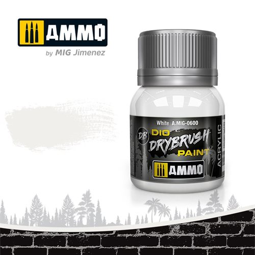 Ammo by MIG 0600 DRYBRUSH White, 40 ml