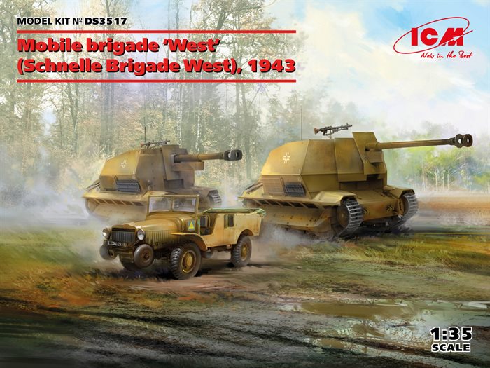ICM DS3517 Mobile brigade West 1943 Marder I 10.5cm LeFH 16 på FCM36 Laffly V15 1/35