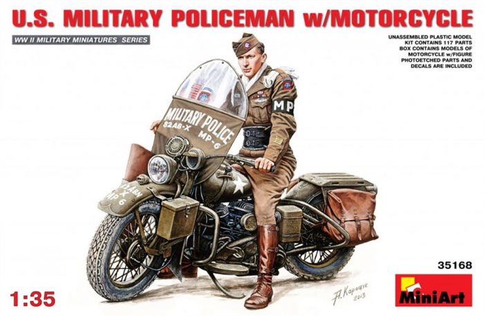 MiniArt 35168 U.S. MILITARY POLICEMAN w/MOTORCYCLE 1/35