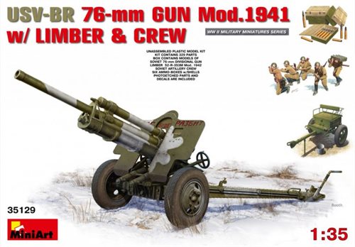 MiniArt 35129 USV-BR 76-mm GUN Mod.1941 w/ LIMBER AND CREW 1/35 
