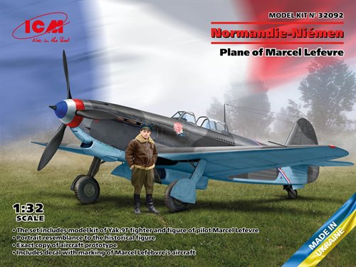 ICM 32092 Normandie-Niemen Plane of Marcel Lefevre (YAK-9T med figur af Marcel Lefevre 1/32