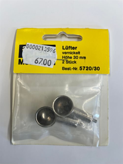 Aero-naut 572030 Metal ventilator. PU = 2 stk. Mål ca Ø10x30mm høj
