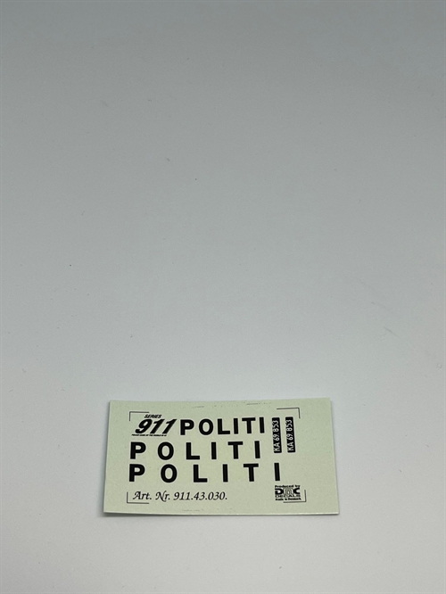 DMC Decals DP 911.43.030 Politi 1:43