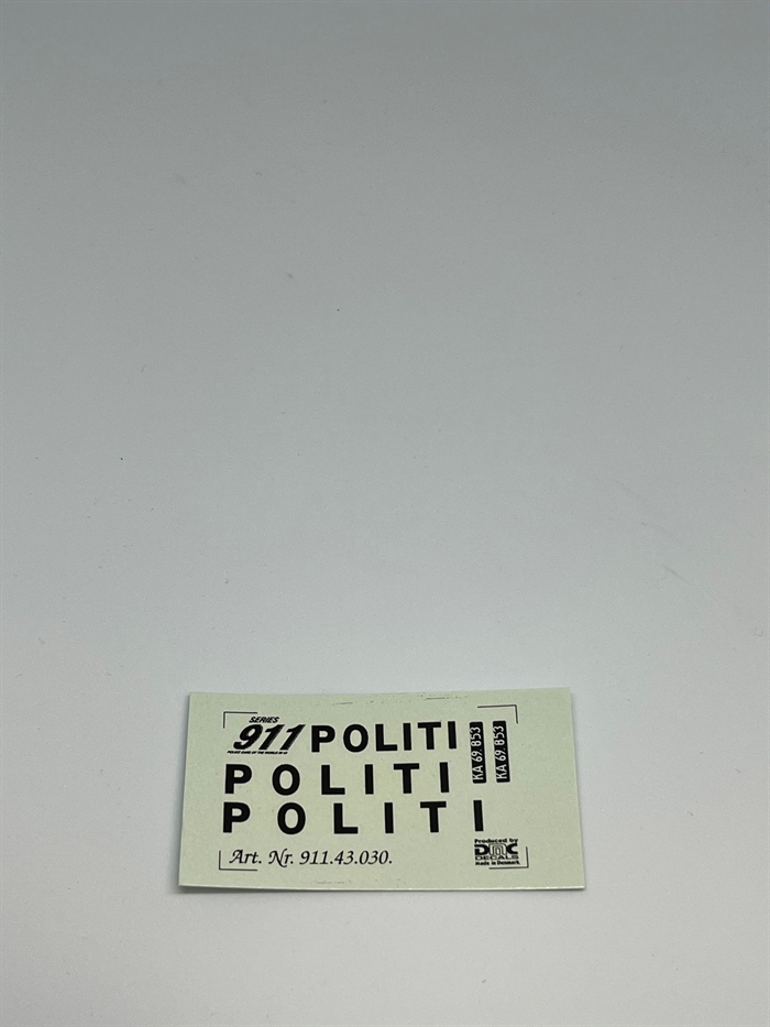 DMC Decals DP 911.43.030 Politi 1:43