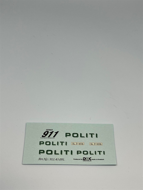 DMC Decals DP 911.43.091 Politi 1:43