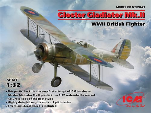 ICM 32041 Gloster Gladiator Mk. WWII Britisk kampfly 1/32