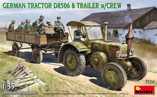 Mini Art 35314 Tysk traktor D8506 med trailer og mandskab 1/35