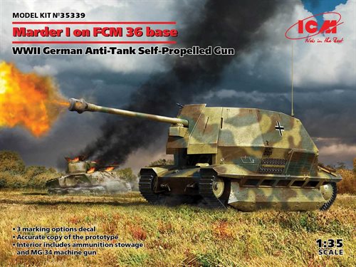 ICM 35339 Marder 1 on FCM36 base WWII German anti tank self propelled gun 1/35