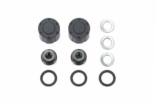 TAMIYA 56557 TAMIYA Hub Nuts for Dual Wheels (Black/2pcs.)