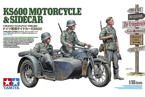 Tamiya 35384 German KS600 Motorcycle & Sidecar 1/35