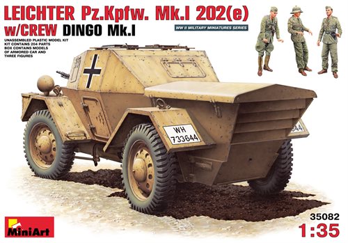 MiniArt 35082 LEICHTER Pz.kpfw. 202(e) med mandskab DINGO Mk.I 1/35