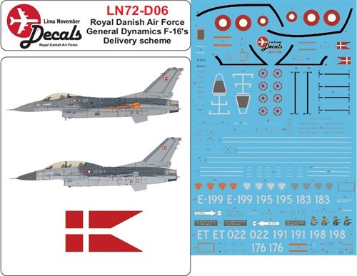 LN72-D06 Royal Danish Air Force F-16 in the early scheme. 1980-2002