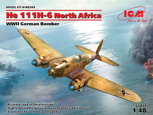 ICM 48265 He 111H-6 Nordafrika WWII Tysk bomber 1/48