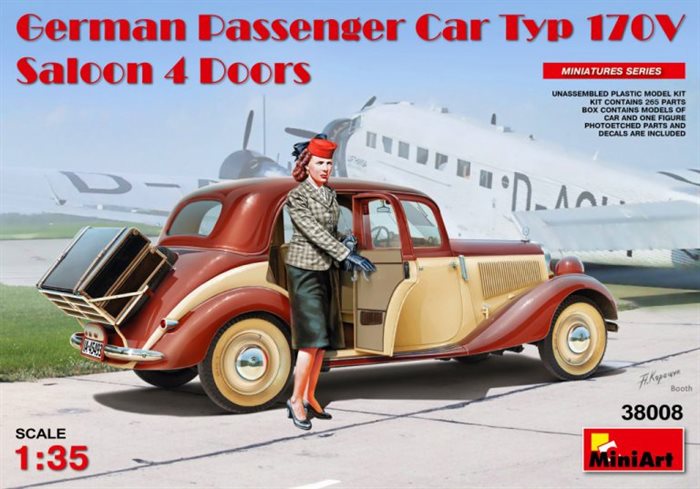 MiniArt 38008 Tysk passager bil type 170V SALOON 4 DOORS 1/35