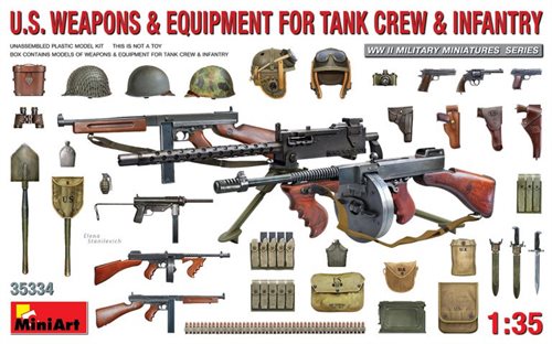 MiniArt 35334 U.S. WEAPONS & EQUIPMENT FOR TANK CREW & INFANTRY 1/35