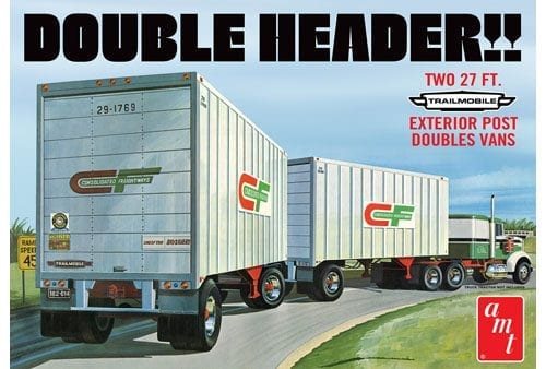 AMT 1132 Double Header Tandem Van Trailers 1/25