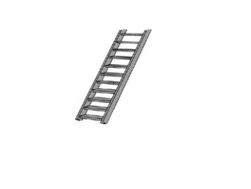 Plastruct 90662 Polystyren Spor H0 trapper 23,6mm x 9,9mm længde 12,5 cm, 2 stk