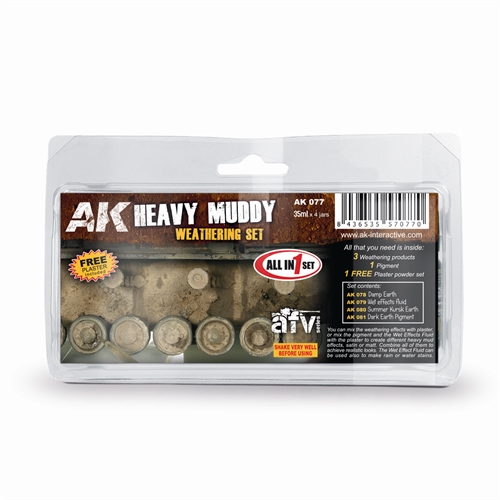 AK 077 Tungt mudret weathering sæt med 4 x 35 ml beholdere