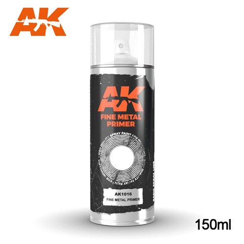 AK 1016 FINE METAL PRIMER SPRAY 150 ML – Includes a standard diffuser & fine diffuser.