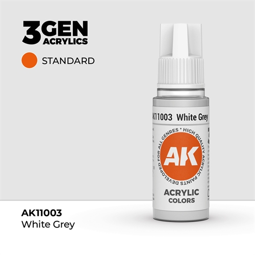 AK11003 Akryl maling, 17 ml, white grey - standard