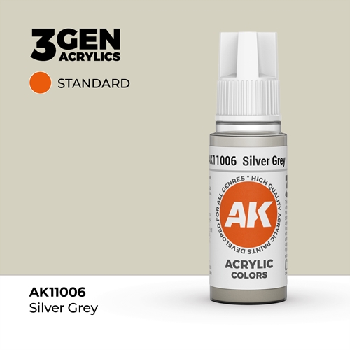 AK11006, Akryl maling, 17 ml, silver grey