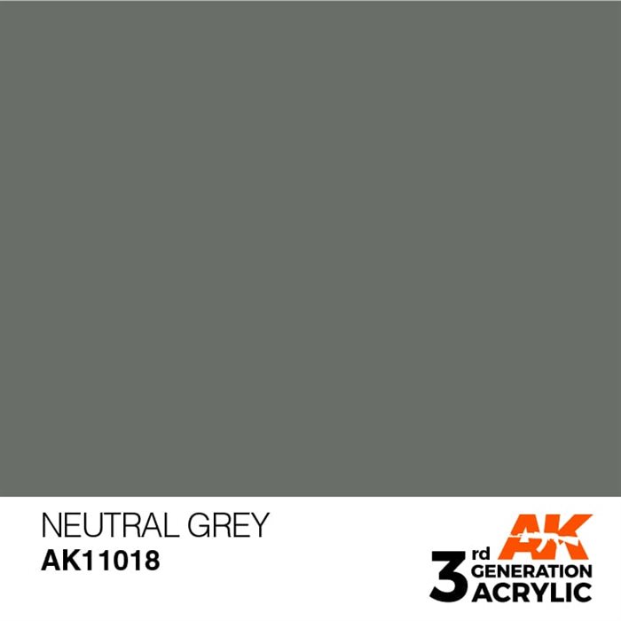 AK11018, Akryl maling, 17 ml, neutral grey - standard