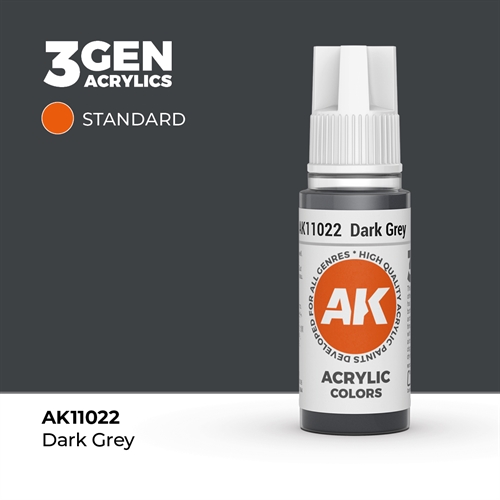 AK11022 Akryl maling, 17 ml, dark grey - standard