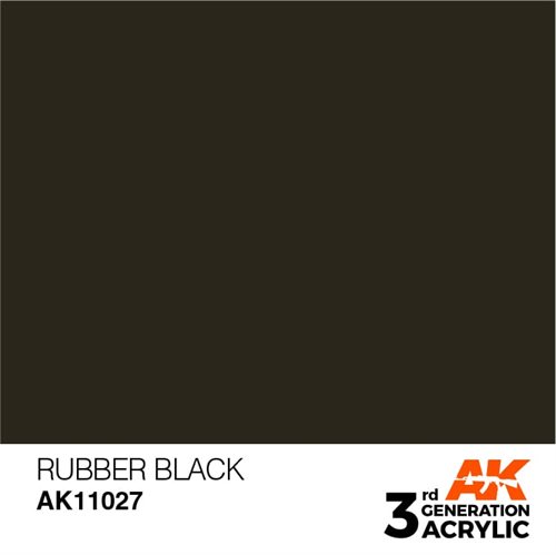 AK11027 Akryl maling, 17 ml, rubber black - standard