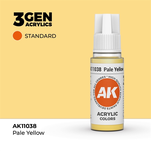 AK11038 Akryl maling, 17 ml, pale yellow - standard