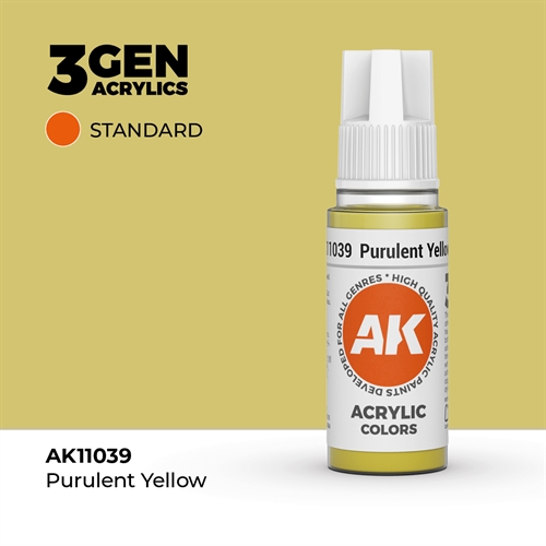 AK11039 Akryl maling, 17 ml, purulent yellow - standard
