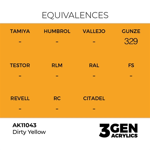 AK11043 Akryl maling, 17 ml, dirty yellow - standard
