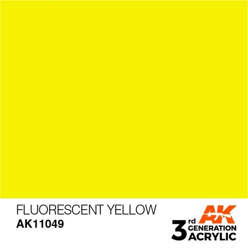 AK11049 Akryl maling, 17 ml, flourescent yellow - standard
