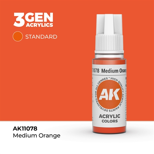 AK11078 Akryl maling, 17 ml, medium orange - standard