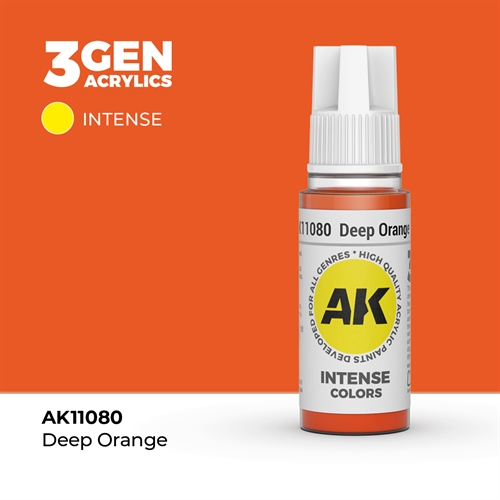 AK11080 Akryl maling, 17 ml, deep orange - intense