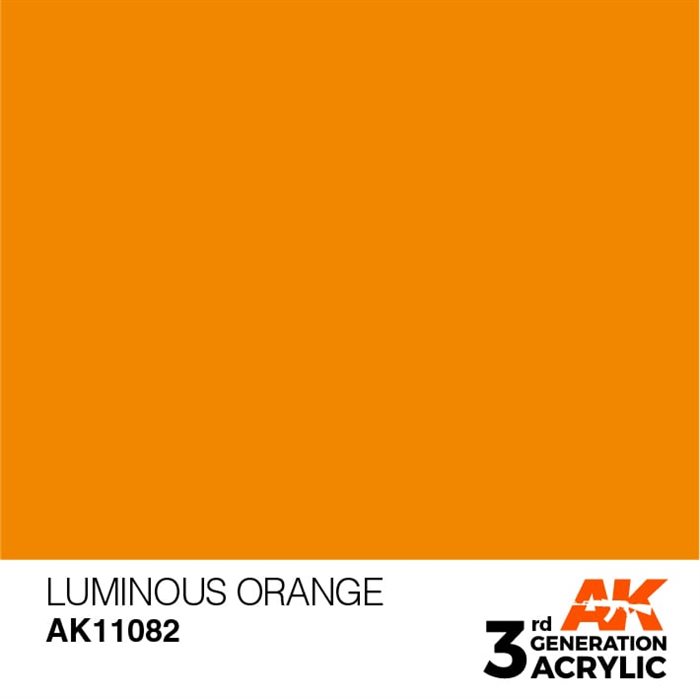 AK11082 Akryl maling, 17 ml, luminous orange - standard