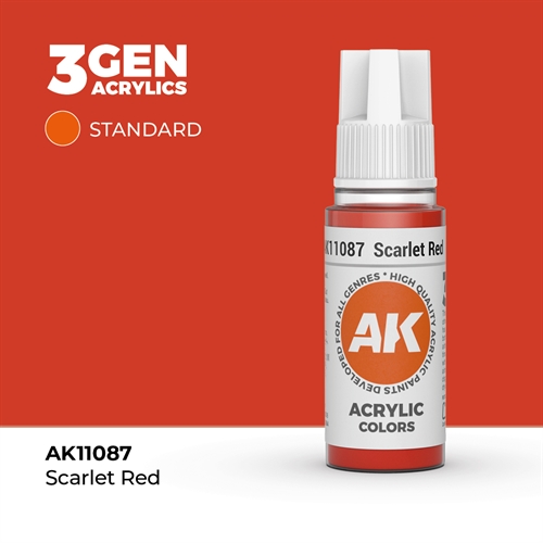 AK11087 Akryl maling, 17 ml, scarlet red - standard