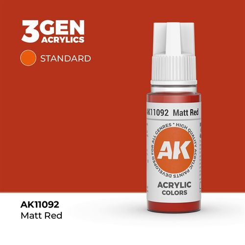 AK11092 Akryl maling, 17 ml, matt red - standard