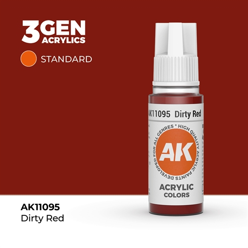 AK11095 Akryl maling, 17 ml, dirty red - standard