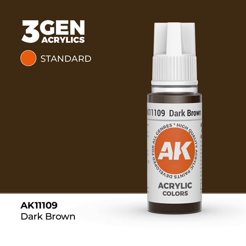 AK11109 Akryl maling, 17 ml, dark brown - standard