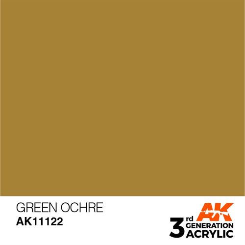 AK11122 Akryl maling, 17 ml, green ochre - standard