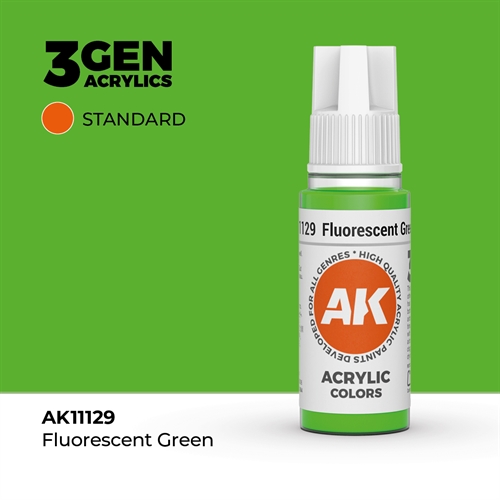 AK11129 Akryl maling, 17 ml, fluorescent green - standard