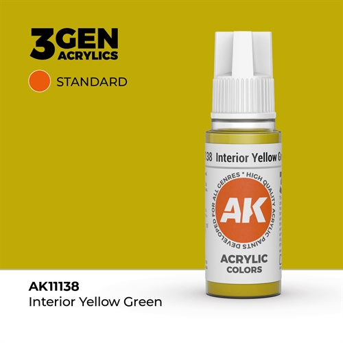AK11138 Akryl maling, 17 ml, interior yellow green - standard