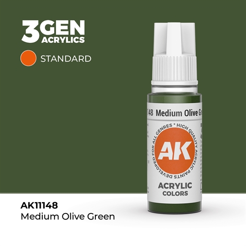 AK11148 Akryl maling, 17 ml, medium olive green - standard