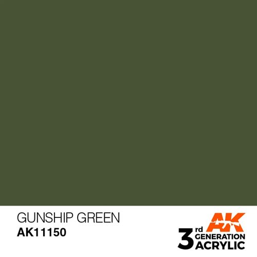 AK11150 Akryl maling 17 ml, gunship green - standard