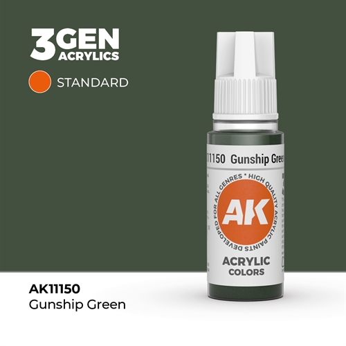 AK11150 Akryl maling 17 ml, gunship green - standard