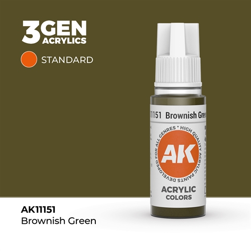 AK11151 Akryl maling, 17 ml, brownish green - standard